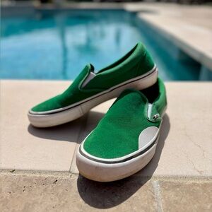 Vans Green Slip-On Sneakers